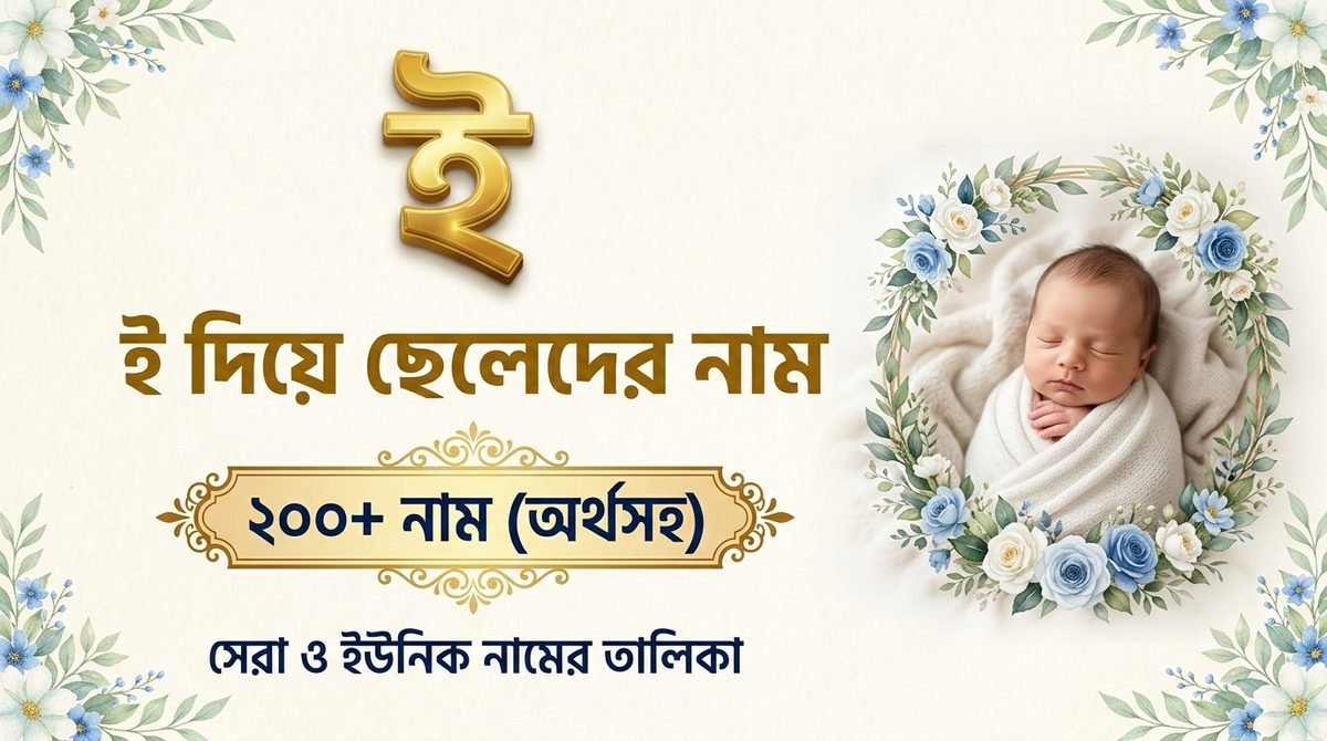 ই দিয়ে ছেলেদের নাম অর্থসহ ২০২৬ | ২০০+ সুন্দর ও ইউনিক নাম