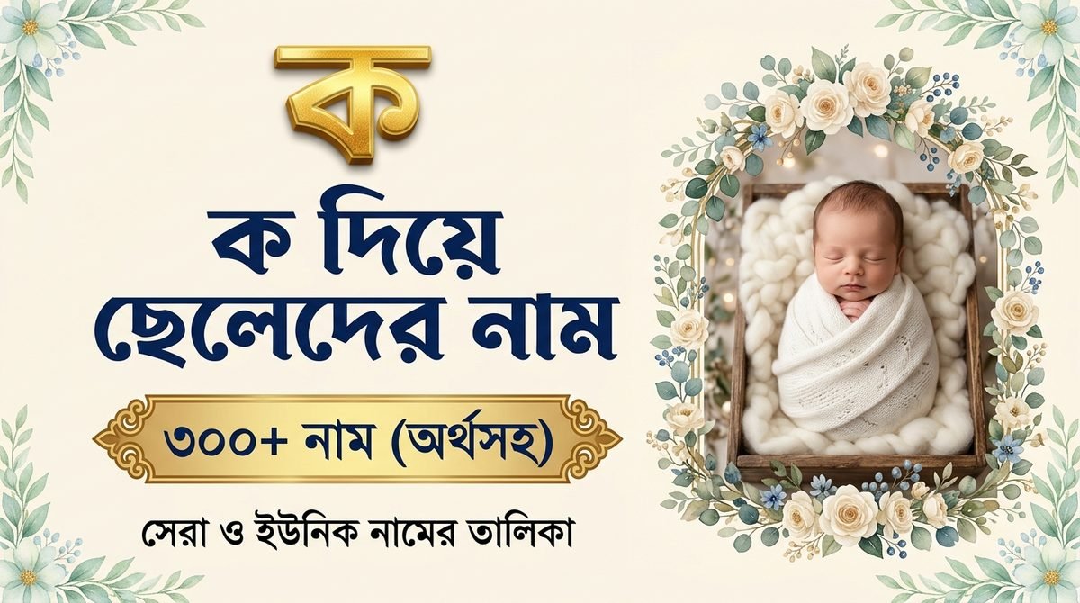 ক দিয়ে ছেলেদের নাম অর্থসহ ২০২৬ | ৩০০+ সুন্দর ও ইউনিক নাম