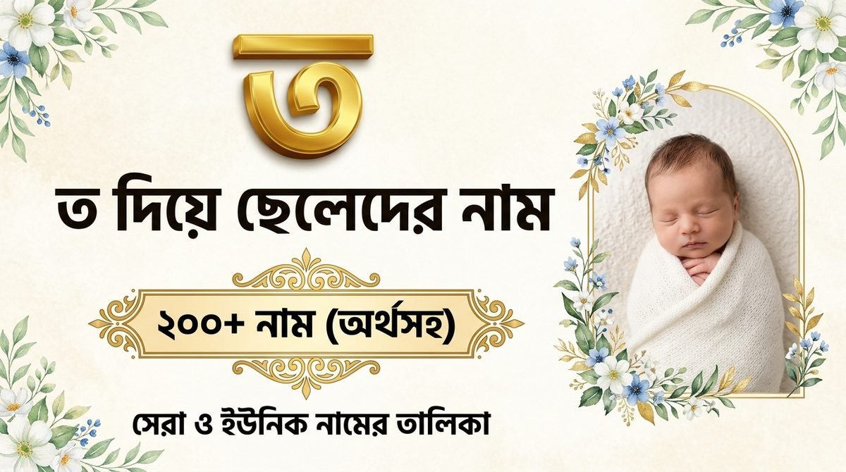 ত দিয়ে ছেলেদের নাম অর্থসহ ২০২৬ | ২০০+ সুন্দর ও ইউনিক নাম
