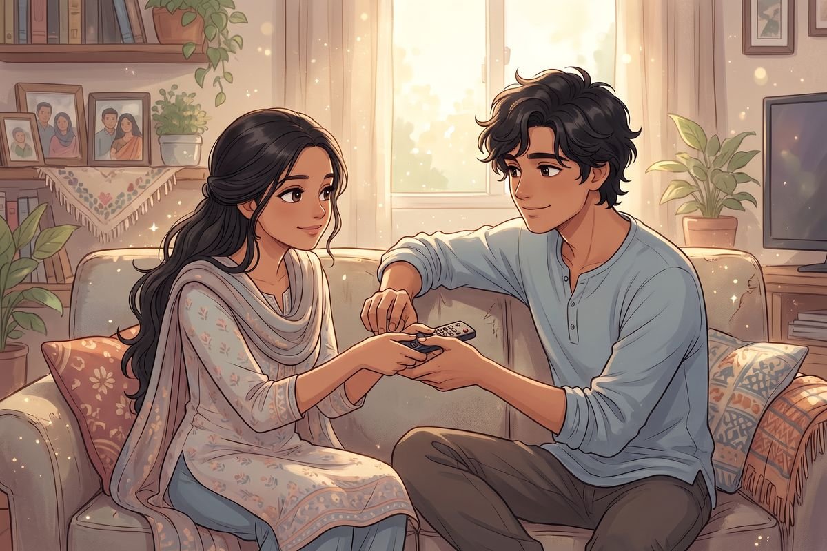 রিমোট নিয়ে ভাই বোনের খুনসুটি