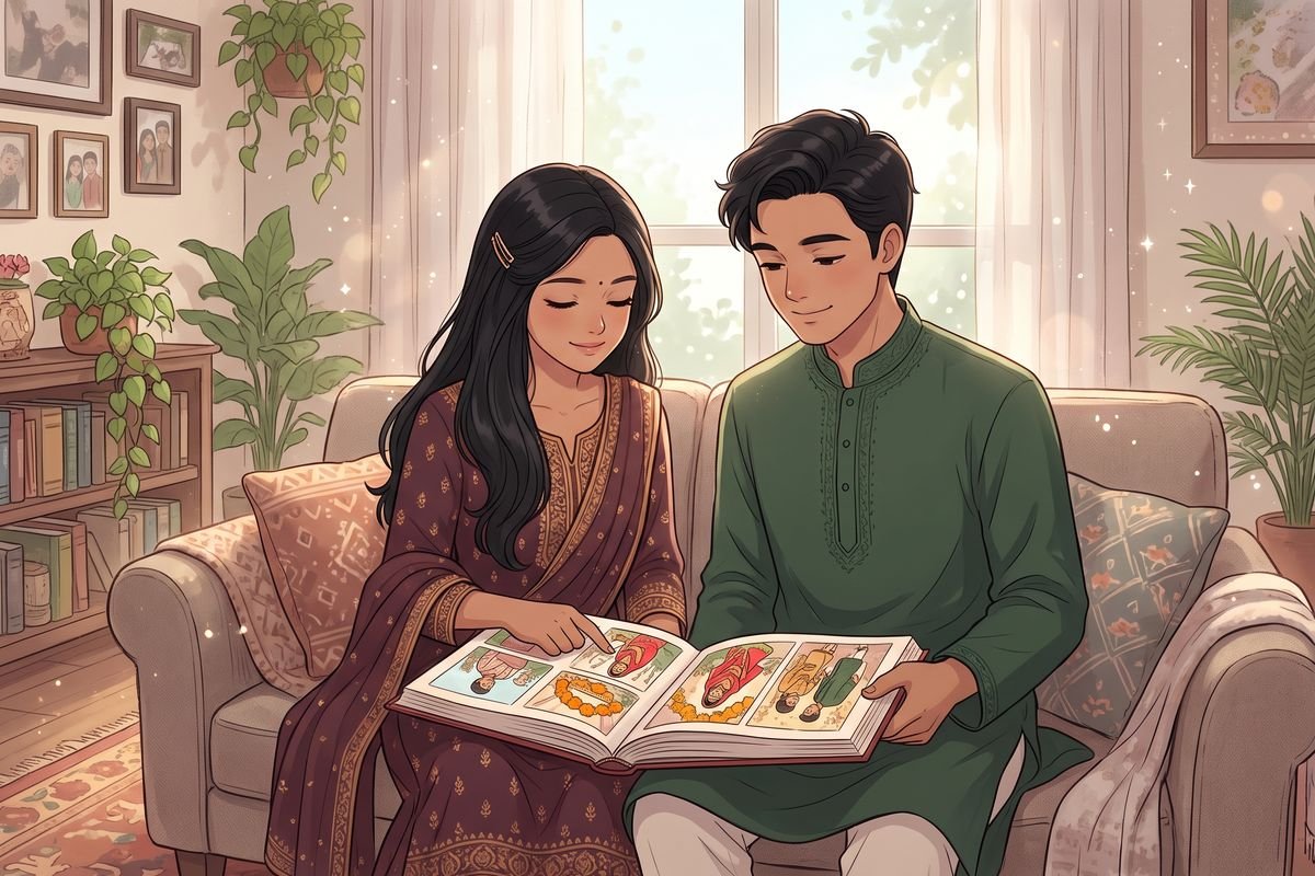 প্রথম বিবাহ বার্ষিকীতে বিয়ের ছবি দেখা